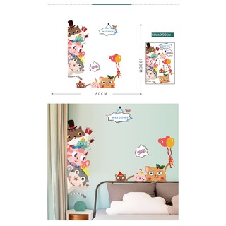 decal dán tường các con thú ngộ nghĩnh