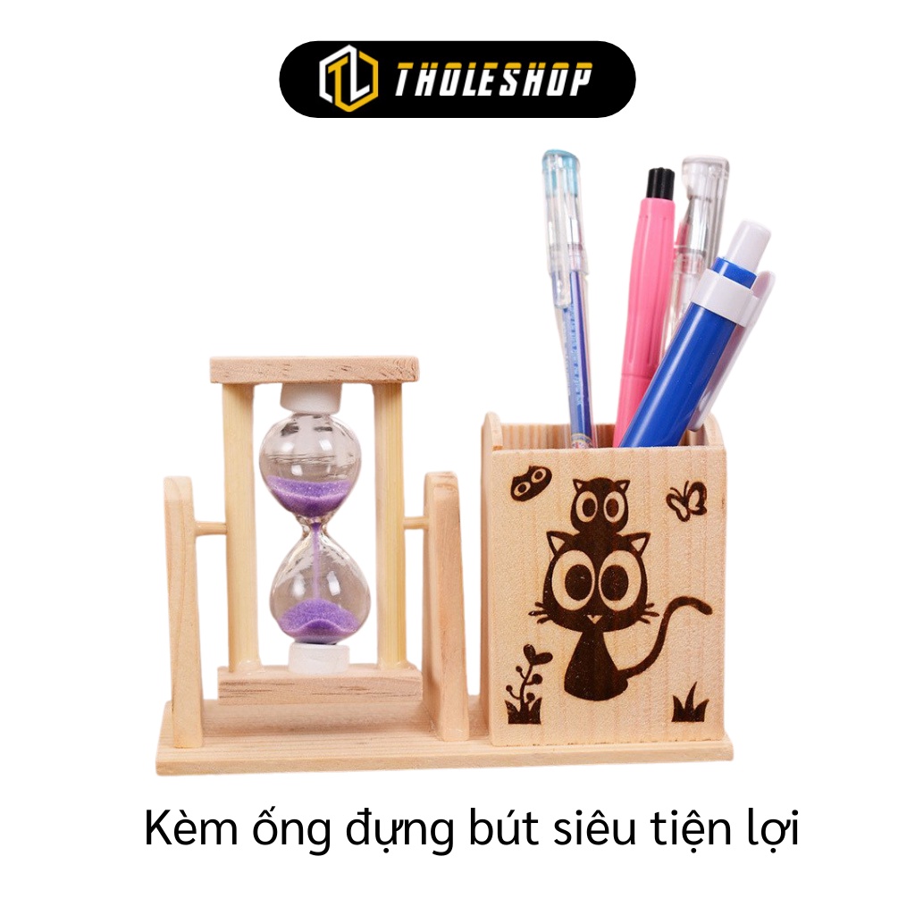 Đồng Hồ Cát - Hộp Bút Để Bàn Trang Trí - Ống Đựng Bút Có 1 Ngăn Rộng Rãi 6244