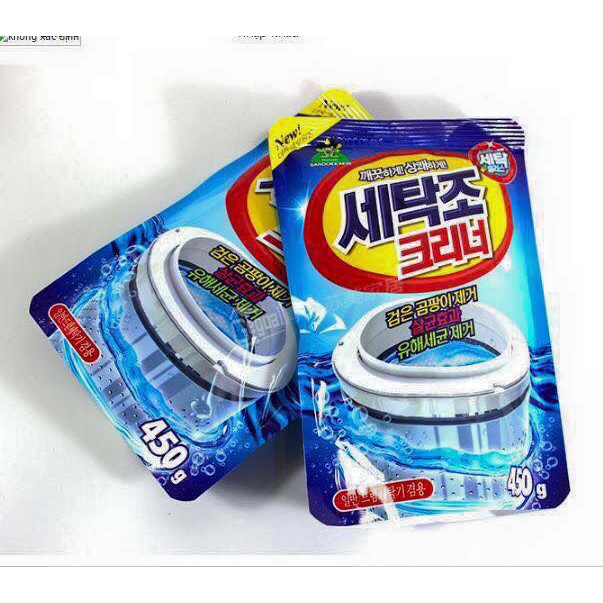 [ 02 bịch ] bột vệ sinh lồng máy giặt Hàn Quốc 450gram - bột tẩy lồng máy giặt Sandokkaebi khử trùng khử mùi