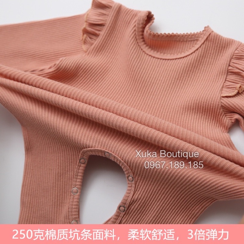 Bộ Body kèm Tuban Cho Bé 0-2 tuổi style Hàn Quốc Cotton mềm dài tay thu đông