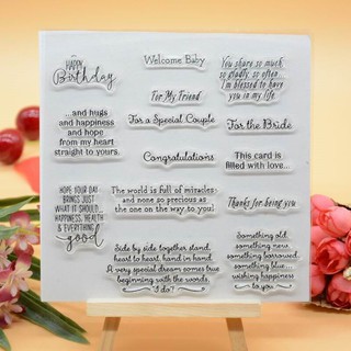 Con Dấu Trong Suốt Bằng Cao Su Với Họa Tiết Chữ Tiếng Anh Trang Trí Sổ Tay/Nhật Ký DIY