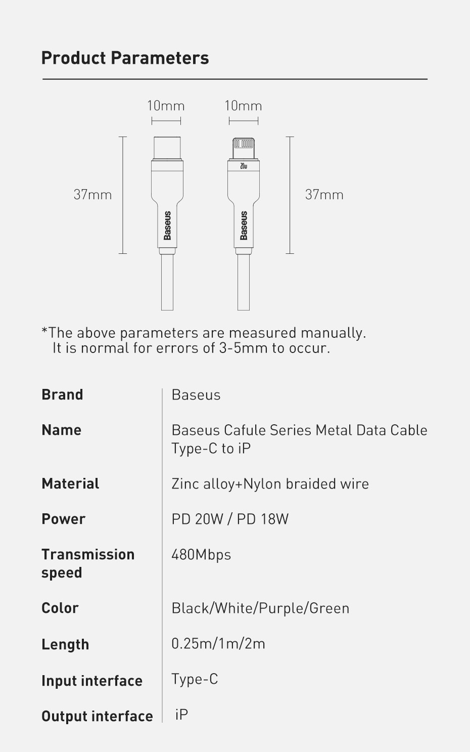 Cáp Sạc Nhanh BASEUS PD 20W USB Type C Cho Iphone 13 Pro Max 12 X Xr Xs Ipad Air 4