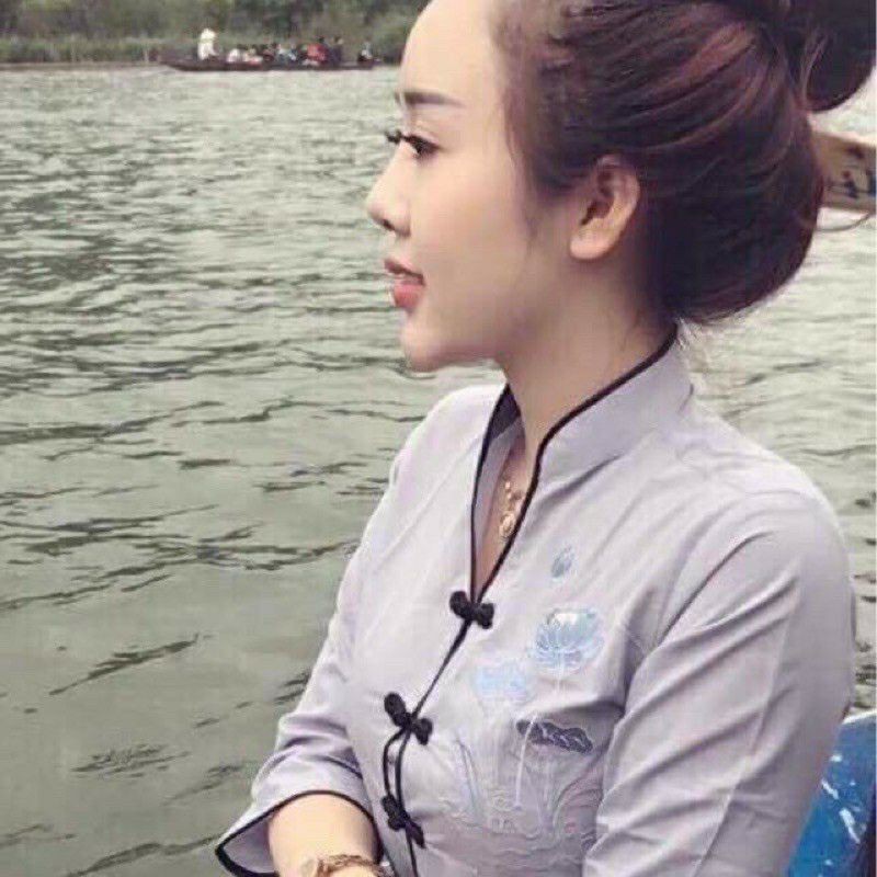 đồ lam đi chùa (cổ tàu viền)