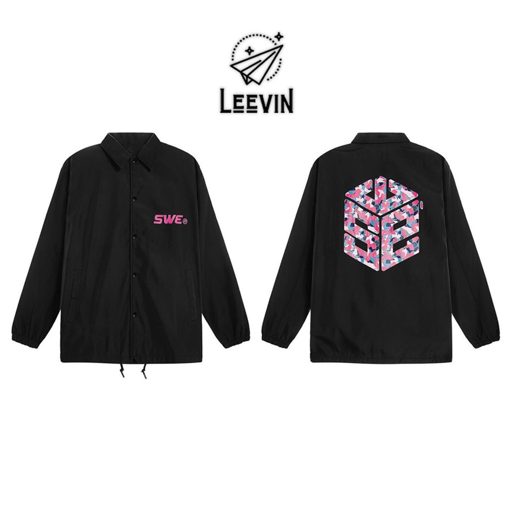 Áo Khoác Dù Nam Nữ 2 LỚP SWE CAMO Unisex màu đen - Áo khoác gió nam nữ chống nước Leevin  | BigBuy360 - bigbuy360.vn