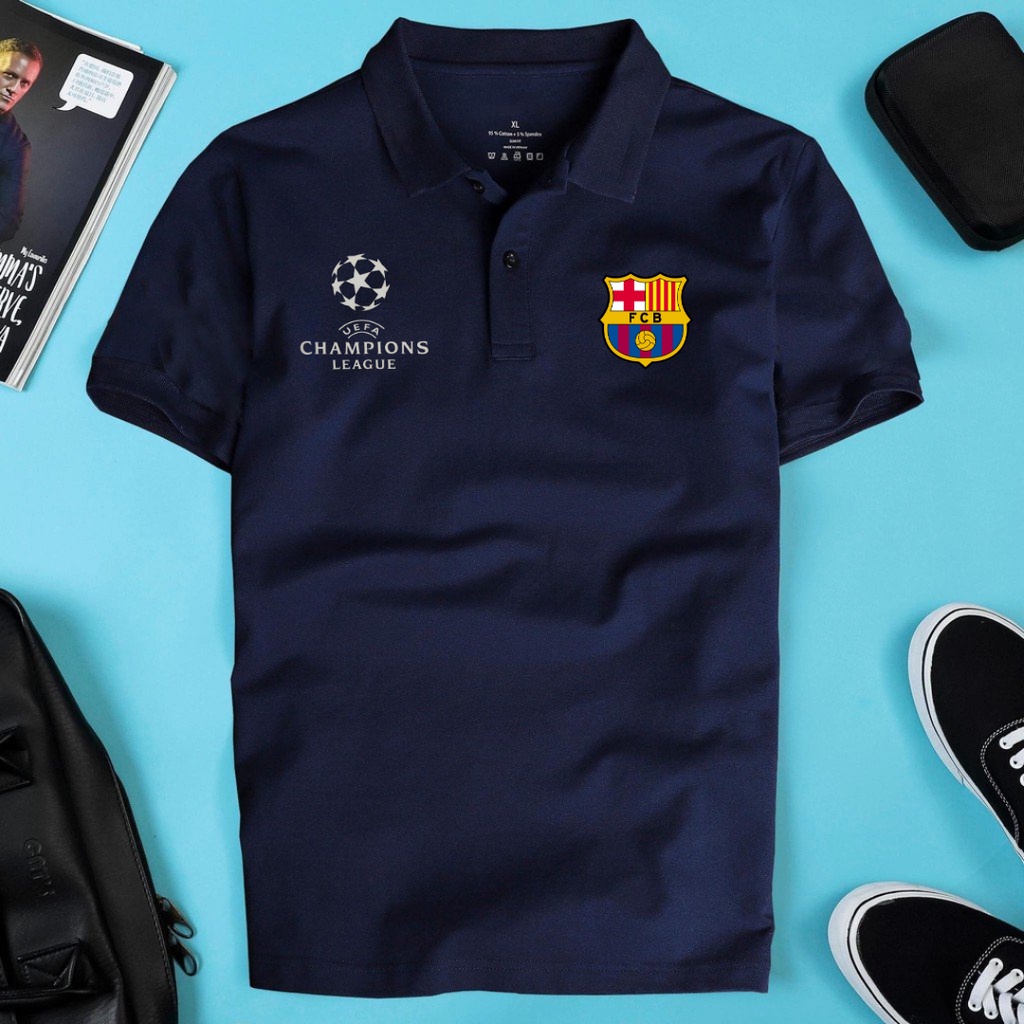 áo thun có cổ áo polo nam nữ barca siêu đẹp, chất vải cotton cá sấu gai mịn thời trang thể thao thanh lịch cao cấp