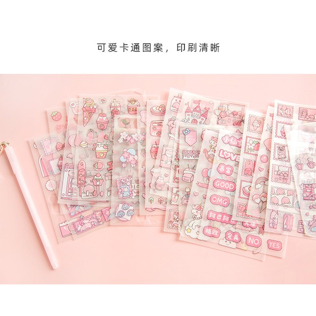 Set 4 tấm hình dán sticker nhiều mẫu ngộ nghĩnh