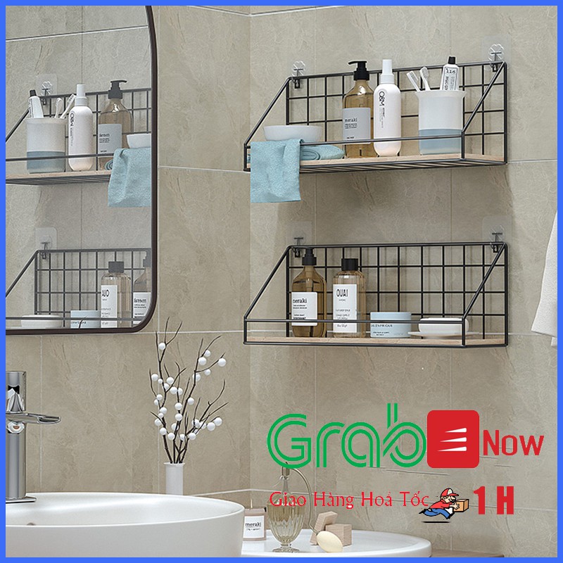 Kệ Nhà Tắm - Giá Để Dầu Gội , Mỹ Phẩm - Kệ Trang Trí Deco ( Tặng kèm 2 đinh và 2 miếng dán)