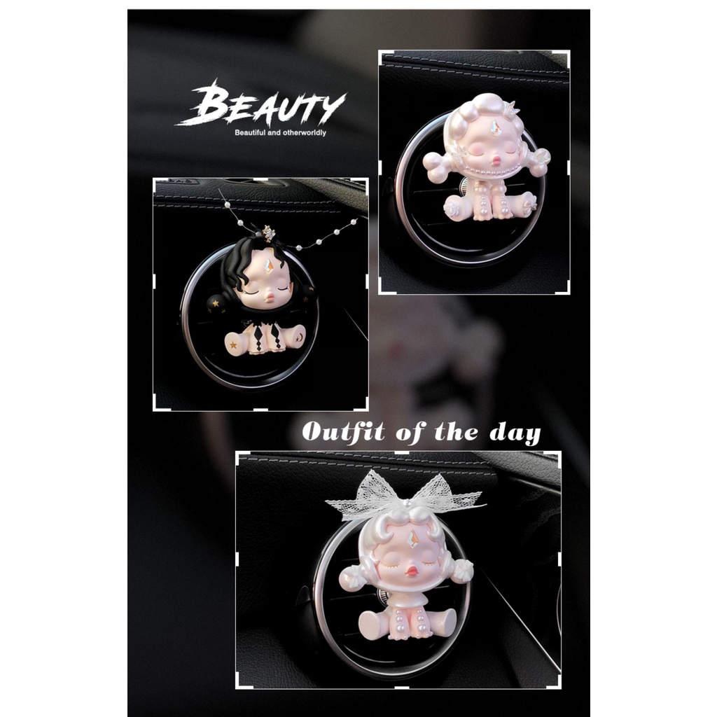 Phụ Kiện Trang Trí Cửa Gió Điều Hòa Xe Hơi Hình Skull Panda -Cài Cửa Gió Sáp Thơm Xe Ô Tô