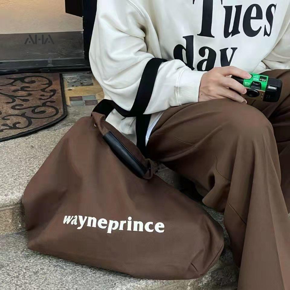 Túi xách AHA official canvas cỡ lớn phong cách retro Nhật Bản thời trang