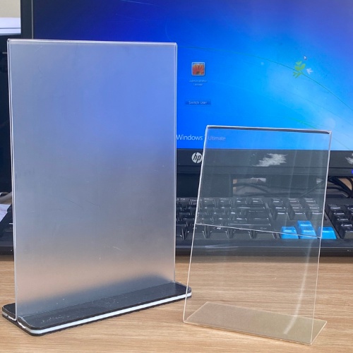 Bảng Menu Mica A4, A5 dáng chữ T chân đứng, chuyên dùng tại các nhà hàng, quầy kệ, shop, siêu thi, Khung Menu Mica chứ T