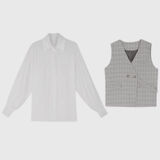 [ 100% ẢNH THẬT TỰ CHỤP ] Set Gile KÈM SƠ MI TRẮNG