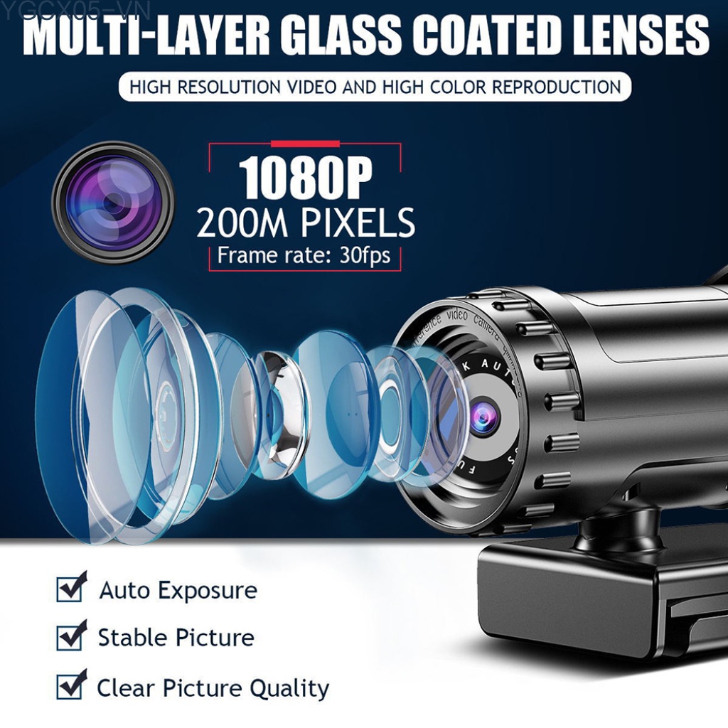 Toàn Bộ Webcam Full Hd 1080p / 2k / 4k Cắm Và Play Tự Động Lấy Nét Kèm Giá Đỡ Cho Skype / Youtube | BigBuy360 - bigbuy360.vn