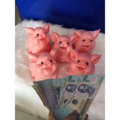 [FREE SHIP] Lợn đất tiết kiệm tiền 3D hot màu null hồng