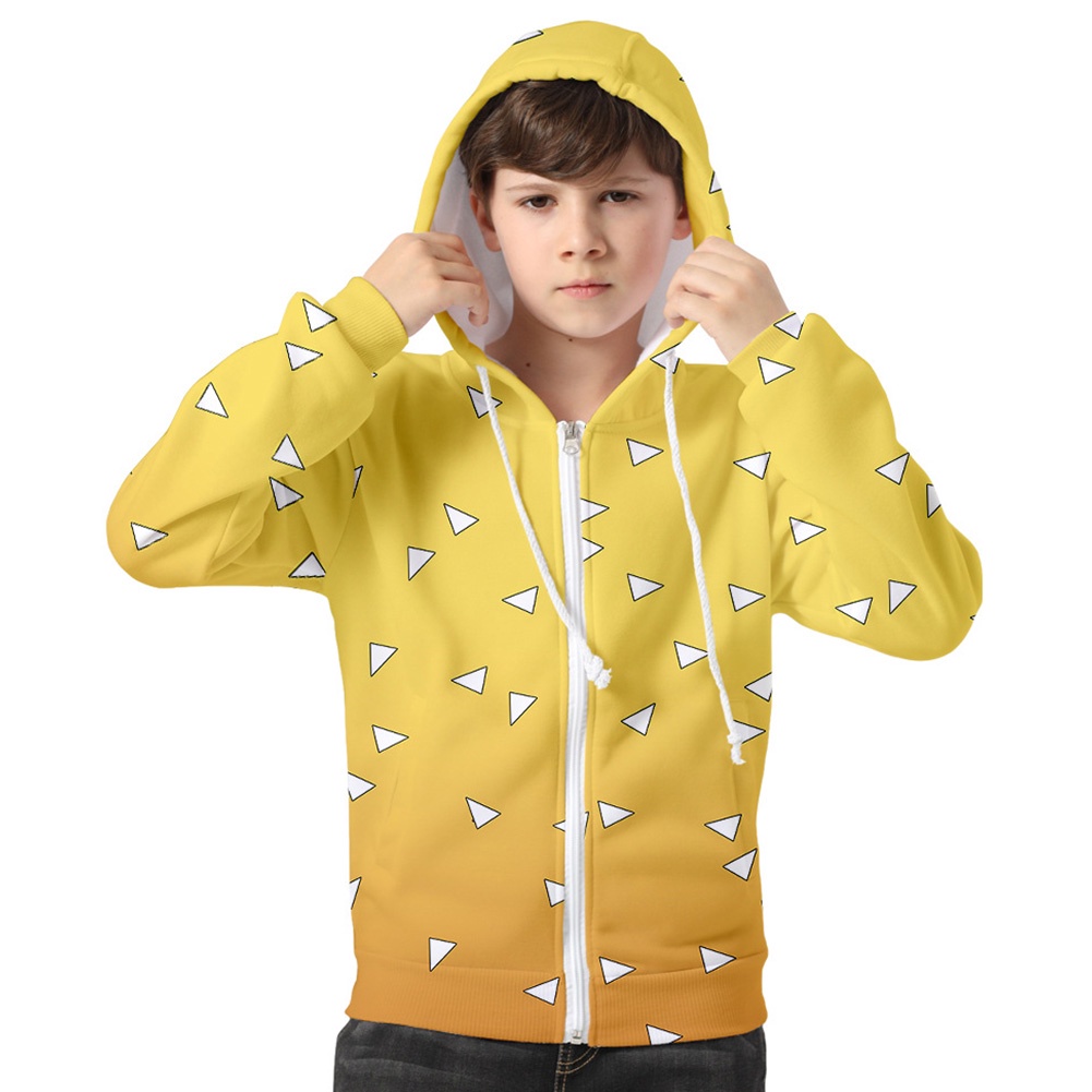 Áo Khoác Hoodie Hóa Trang Nhân Vật Kimetsu no Yaiba Agatsuma Zenitsu Trong Phim Demon Slayer