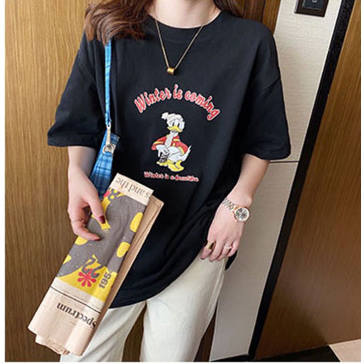 Áo Thun Áo Thun Nữ Tay Lỡ ZoZo Store Kiểu Dáng Hàn Quốc 100$ Cotton hoạ tiết hoạt hình dễ thương