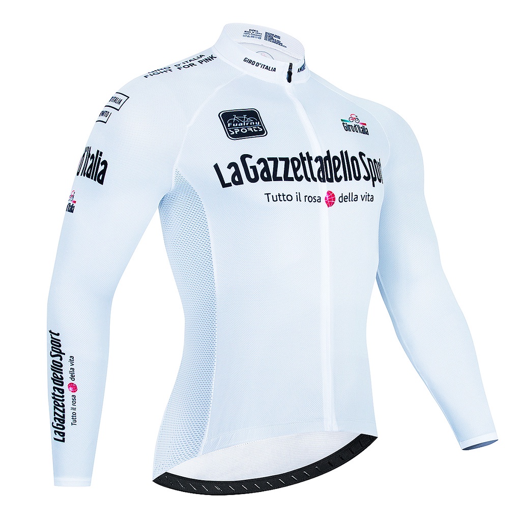 Tour De Italia Áo Đi Xe Đạp Tay Dài Họa Tiết Chấm Bi Nhanh Khô Ropa Ciclismo Hombre