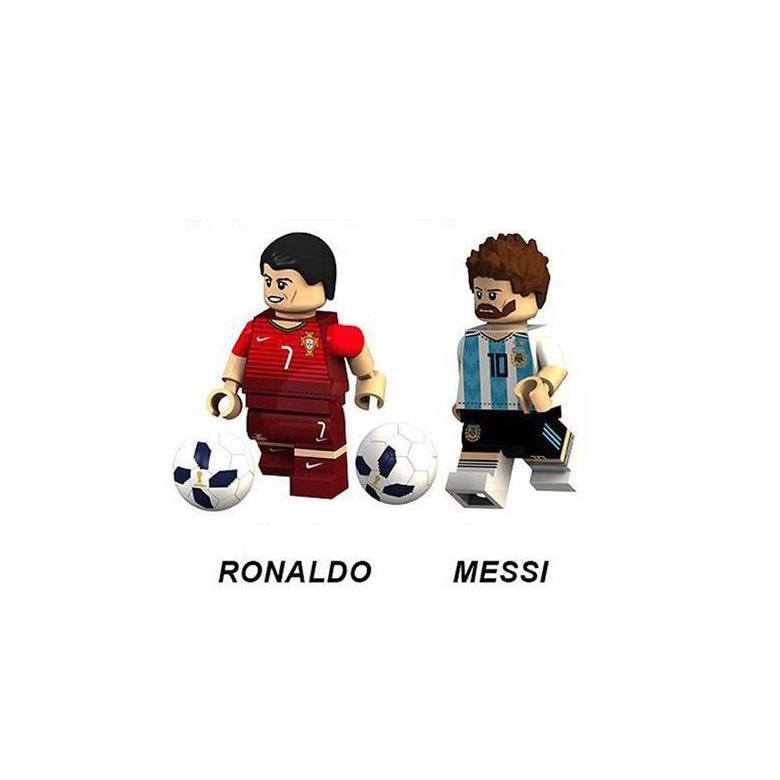 Bộ 2 nhân vật minifigures danh thủ bóng đá CR7 và Messi XT1003-2