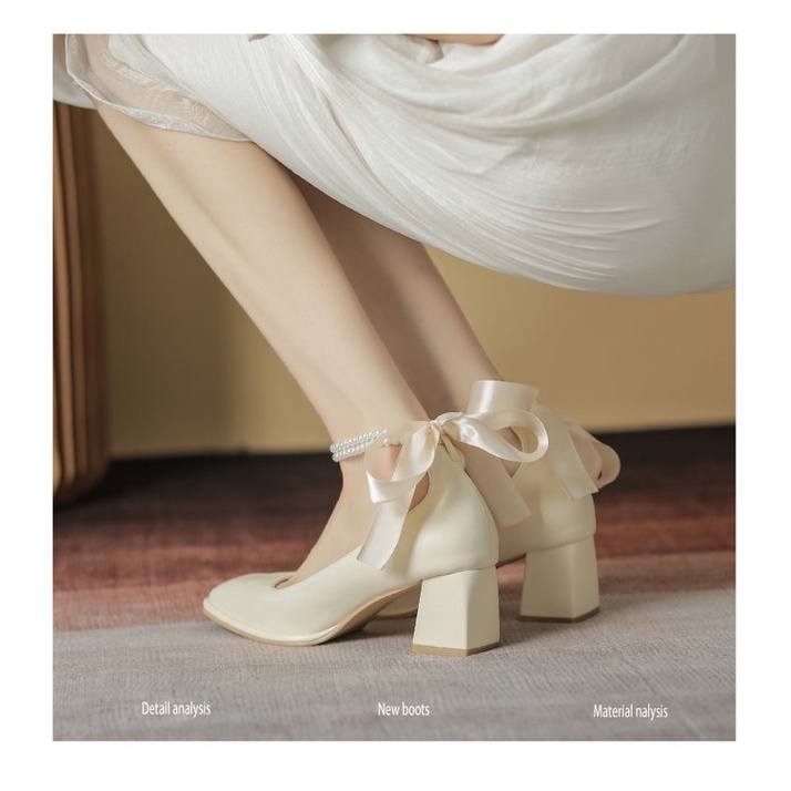 Giày mary jane nơ phong cách nữ sang chảnh