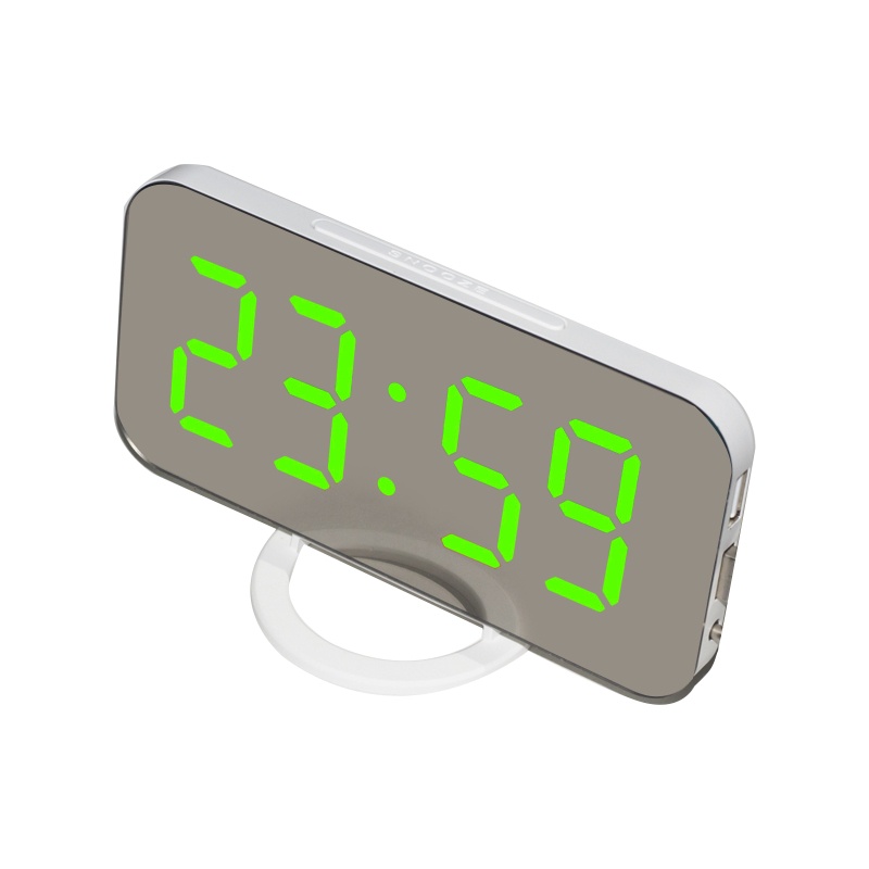 Đồng Hồ Báo Thức Điện Tử Kỹ Thuật Số Màn Hình LED Hai Cổng Sạc USB