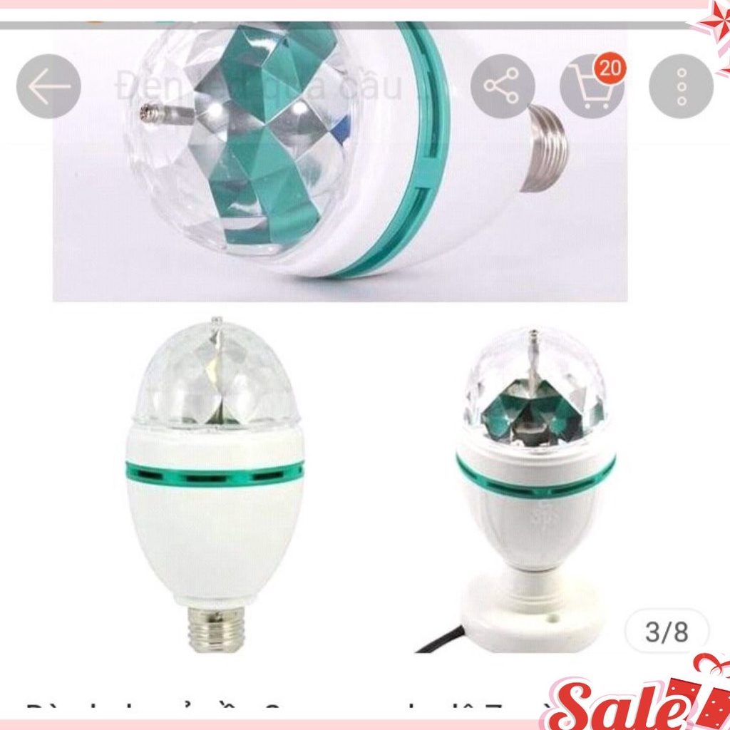 Bóng Đèn Led Vũ Trường Gia Đình Xoay - 7 Màu đui E27 dùng làm đèn trang trí