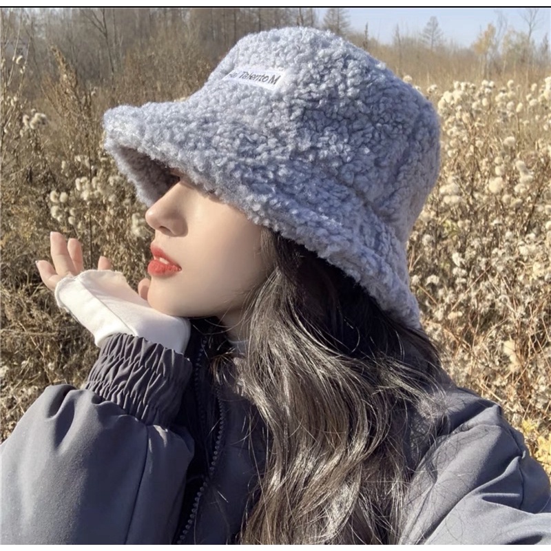Mũ len lông cừu nón bucket ulzzang cá tánh dễ mix and max