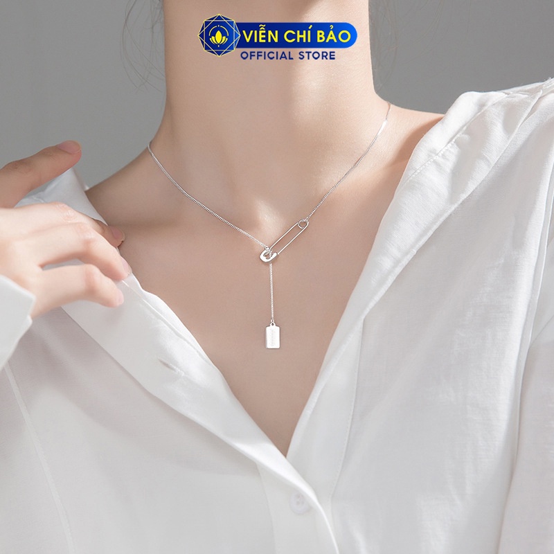 Dây chuyền bạc nữ hình kim băng chất liệu bạc Thái 925 free-size thời trang phụ kiện trang sức nữ Viễn Chí Bảo D000188