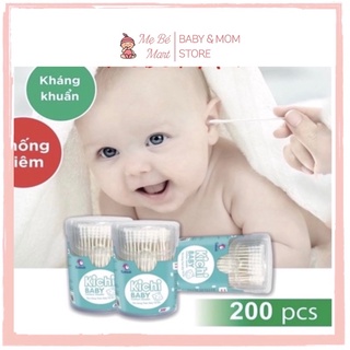 TĂM BÔNG NGOÁY TAI AN TOÀN-KHÁNG KHUẨN CHO BÉ TỪ SƠ SINH 200 CHIẾC