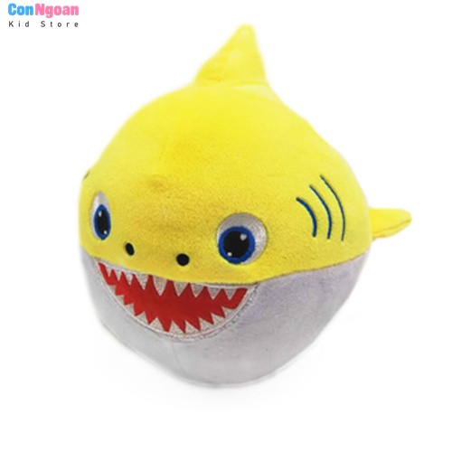 Thú nhồi bông gia đình cá mập Baby Shark có đèn phát nhạc đu đu đu cỡ vừa 15cm - MSC53