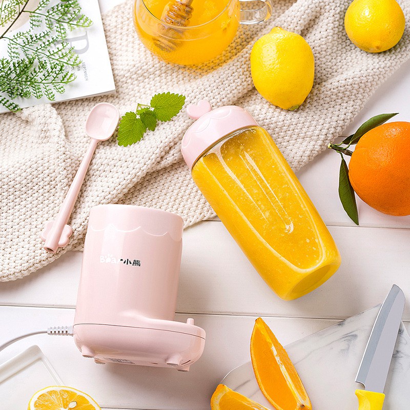 Máy Xay Đa Năng Bear 3 Cối Thủy Tinh Model LLJ-C04J1 Cao Cấp Dành Cho Bé Ăn Dặm Tặng Thìa Hàng Chính Hãng