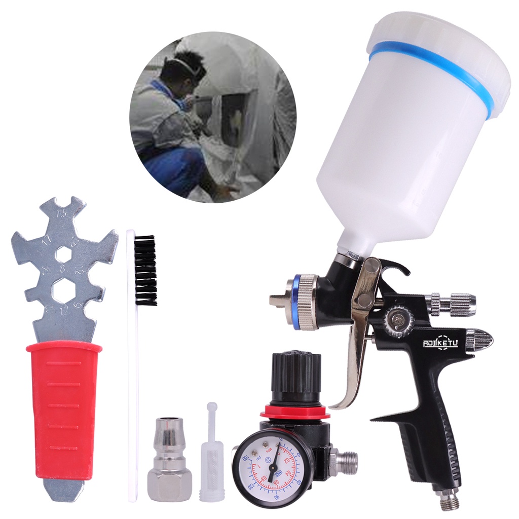 Súng phun sơn màu đen 1.3mm 600ml chuyên dụng