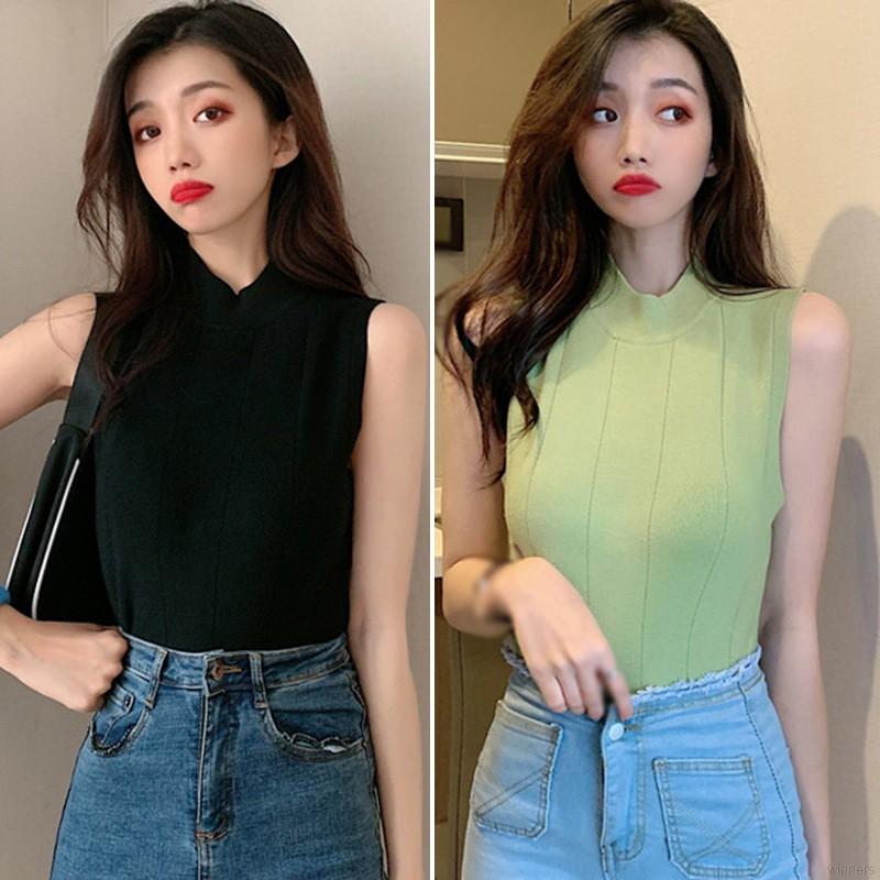 Áo Len Cổ Lọ Không Tay Màu Trơn Thời Trang Cho Nữ | BigBuy360 - bigbuy360.vn