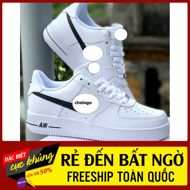 Giày thể thao trắng móc đen cho nam nữ