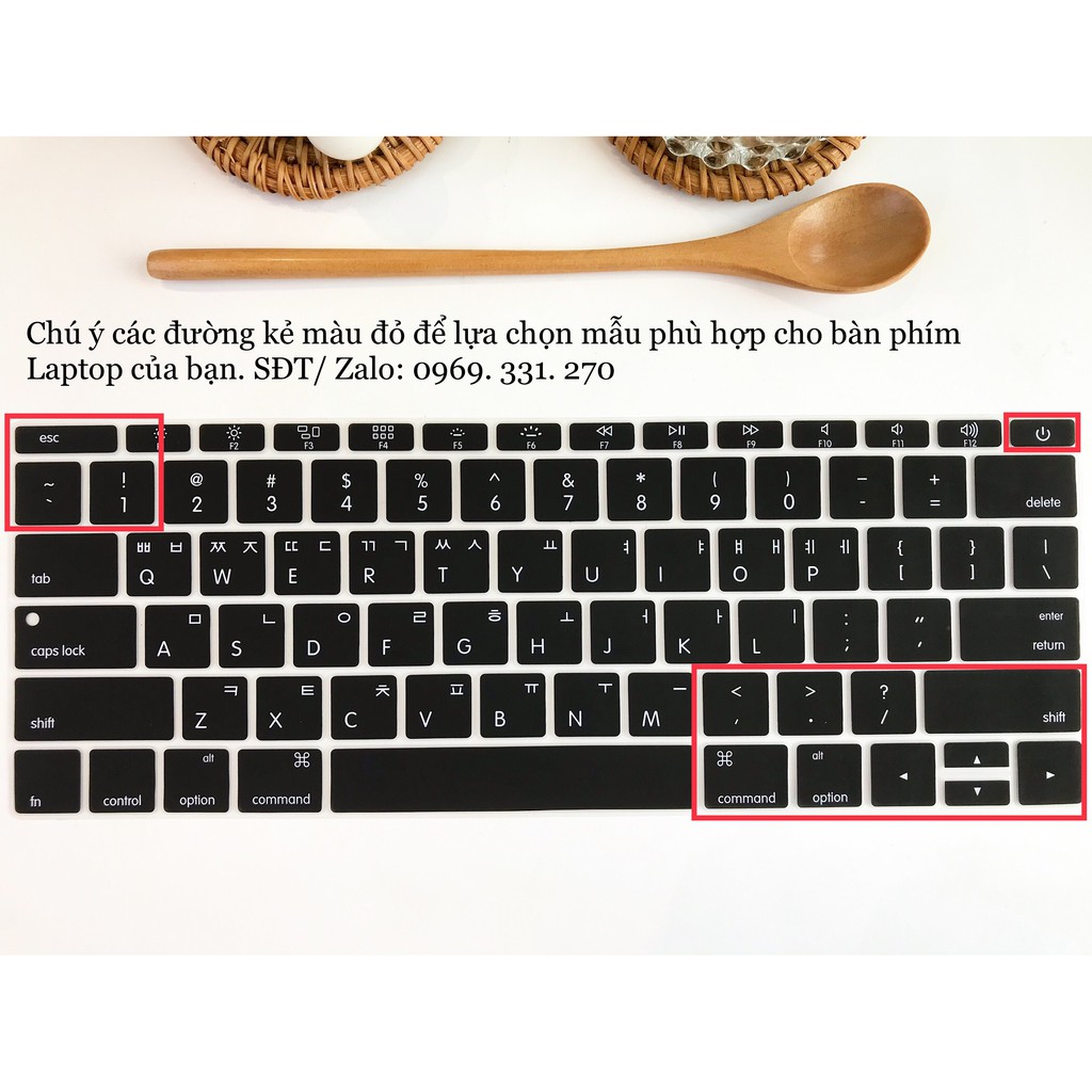 PHỦ PHÍM SILICON TIẾNG HÀN CHO MACBOOK 12 INCH