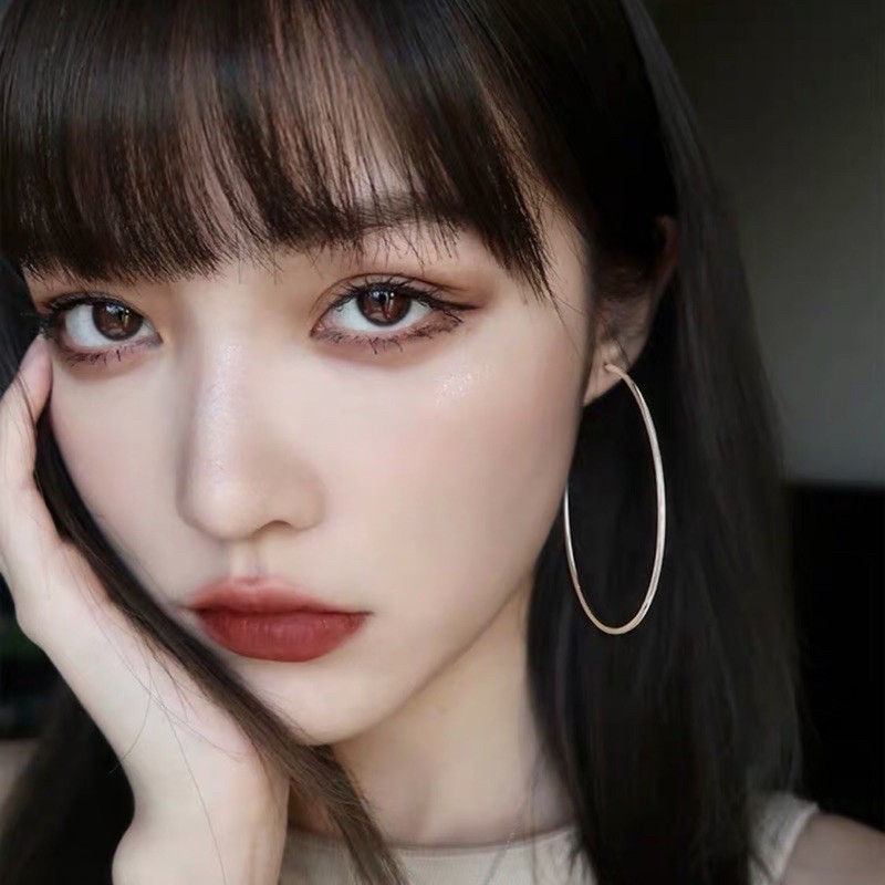 Khuyên tai bông tai nữ vòng tròn to sáng cá tính BT01