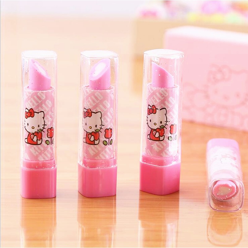 Tẩy Bút Chì Hình Thỏi Son Hello Kitty - Gôm Bút Chì Độc Đáo Duashop