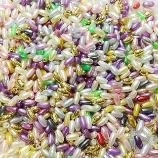 200 hạt cườm nhựa dài 6li cườm lúa làm đồ handmade