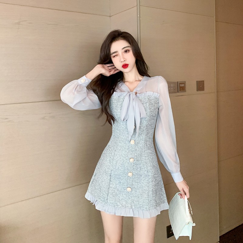 Váy dạ phong cách Hàn Quốc nhẹ nhàng khí chất V25