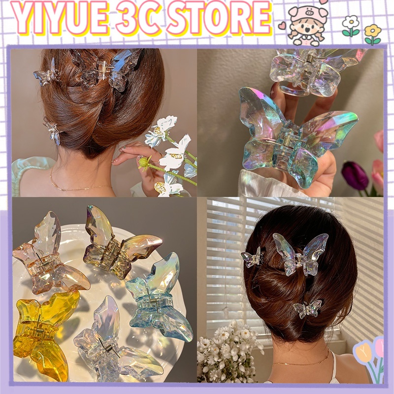 Kẹp Tóc Hình Bướm Trong Suốt Nhiều Màu Thời Trang Mùa Hè Cho Nữ