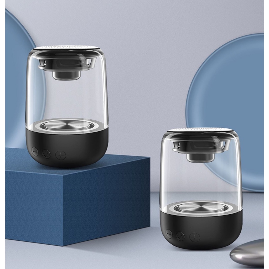 Loa Bluetooth Mini C7 TWS Trong Suốt Nhấp Nháy 7 Màu Ấn Tượng Âm Bass Mạnh Mẽ Tiện Dụng