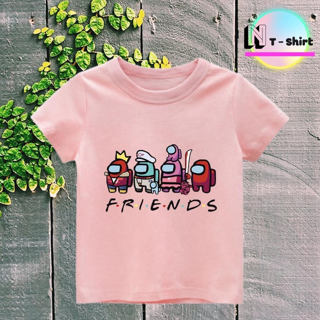 Áo phông bé trai và bé gái in hình Among US, Áo cotton xịn mặc mát thoải mái hình chất lượng 03