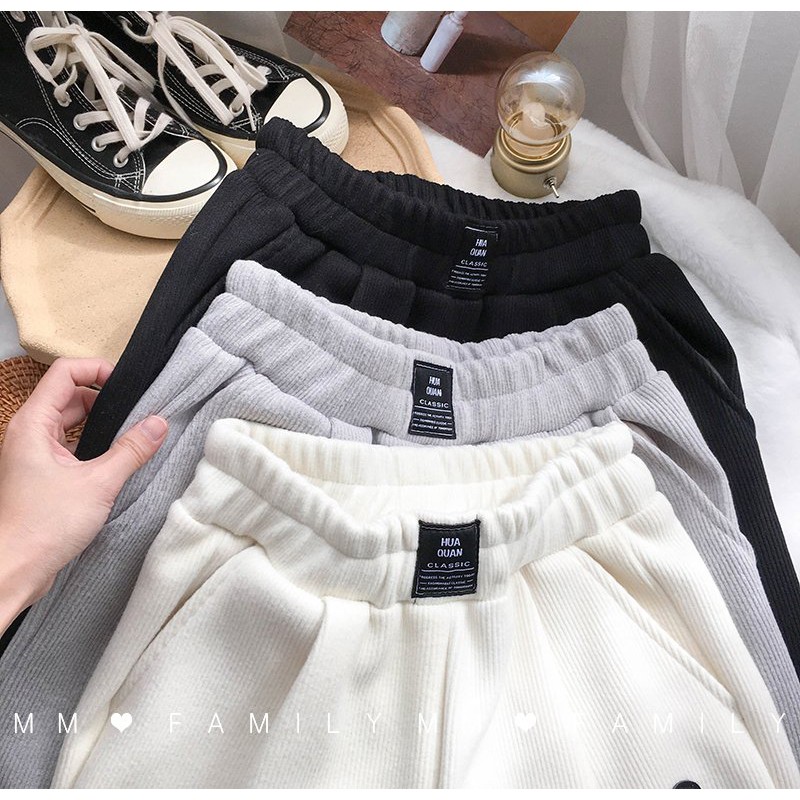 Quần jogger nam nữ Mặt Cười Logo mặc đôi Cheapy đen trắng ghi freesize unisex thể thao hàn quốc C659 | BigBuy360 - bigbuy360.vn