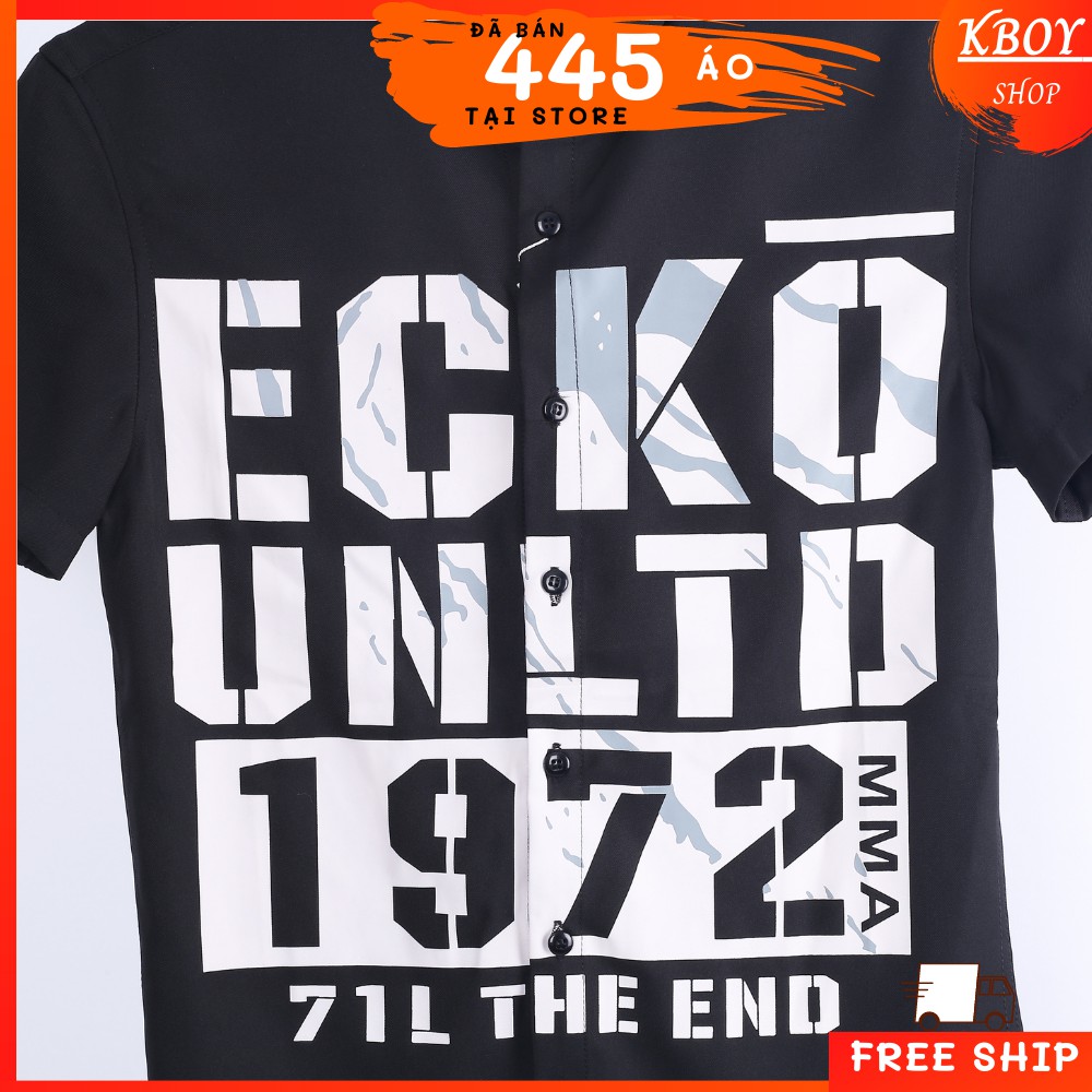 Áo sơ mi tay NGẮN, cổ bẻ, họa tiết cao cấp,Nổi bật, Bigsize màu đen / Hàng Quãng châu, năng động, cá tính - 2923-1 | BigBuy360 - bigbuy360.vn