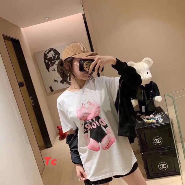 BST Áo gấu in Hồng có chữ TC12 siêu đẹp