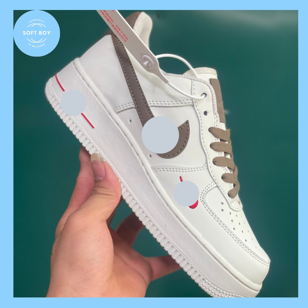 Giày thể thao nam nữ Nike vệt nâu- Giày Air Force 1- Nike vệt nâu giá rẻ, phong cách soft boy .