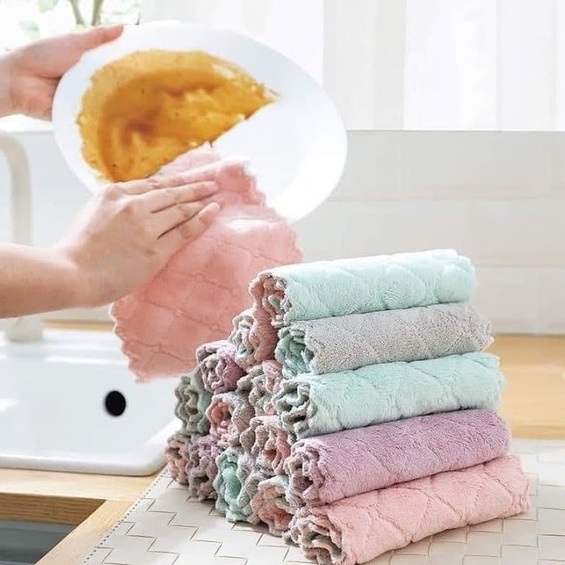 3 Khăn Lau Đa Năng Siêu Thấm Nước lau bàn ghế ,lau bếp, lau kính, xe hơi kích thước : 20 x 12cm