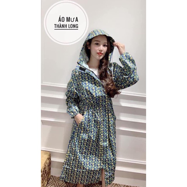 Áo Mưa Nữ Kiểu Măng Tô Thời Trang Siêu Xinh Dầy Dặn Bền Đẹp Chống Thấm Nước Tuyệt Đối Vải Dù Siêu Bền