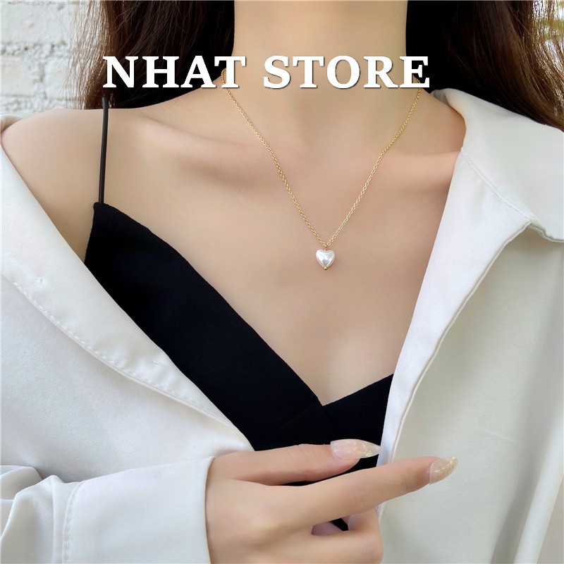 Vòng choker, dây chuyền nữ hình trái tim Nhatstore