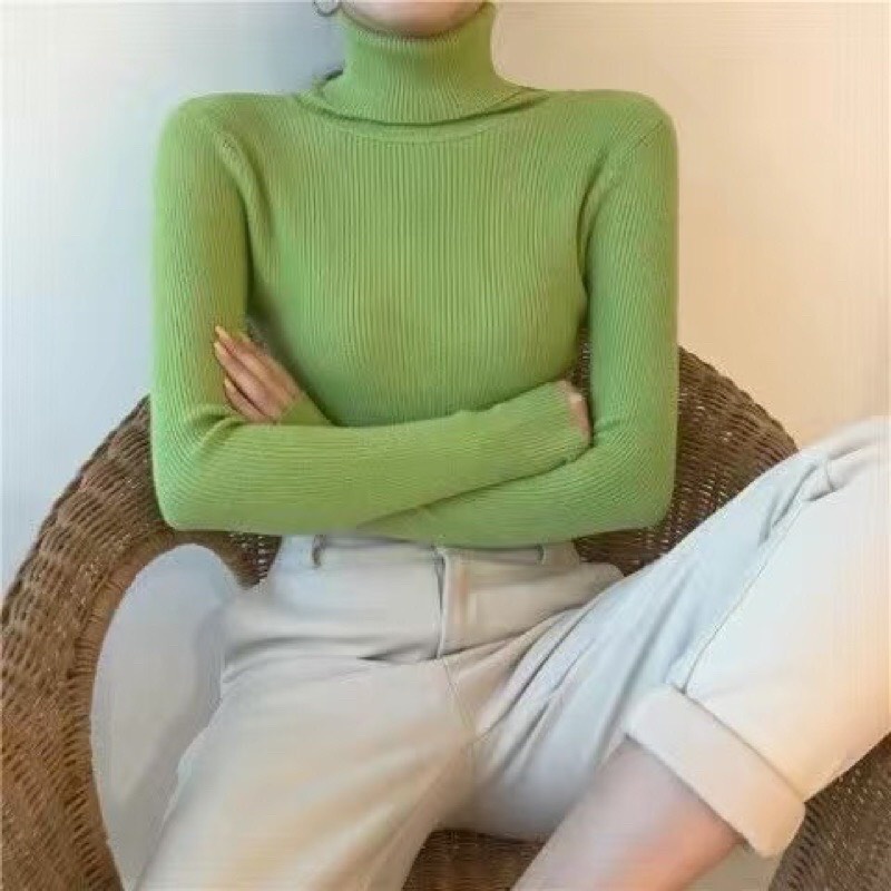 Áo len cổ lọ hàng Quảng Châu loại 1 len tăm lông cừu mềm mịn Junnie Closet