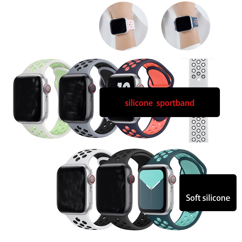Dây đeo đồng hồ thể thao dành cho iWatch Watch Series 1 2 3 4 5 6 SE 7 8 42mm 44mm 40mm 38mm 41mm 45mm ultra 49mm