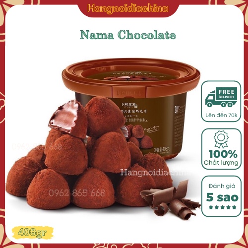 [Sẵn] Nama socola 408g - Socola tươi, nama chocolate xô 80 viên!